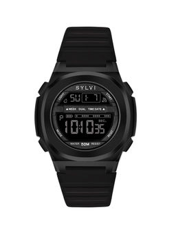 Sylvi - Unisex Black Luxury Digital Dial Silicone Strap Casual Watch