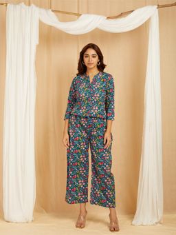 PINKSKY - Multi-Color Cotton Floral Printed Co-Ord (Set of 2)