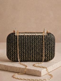 ARTKLIM - Midnight Trellis Embroidery Clutch