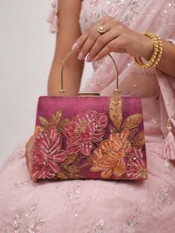 ARTKLIM - Printed Burgundy Bag for Women with Detachable Strap