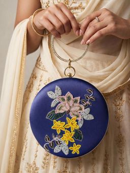 ARTKLIM - Printed Navy Blue Bag for Women with Detachable Strap
