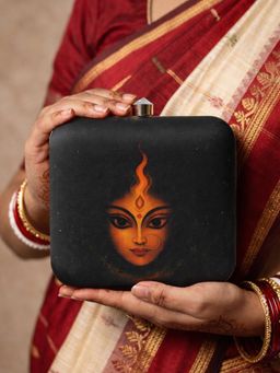 ARTKLIM - The Divine Flame Goddess Printed Clutch Bag for Women with Detachable Strap
