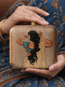 ARTKLIM - The Heritage Grace Braid Printed Clutch Bag for Women with Detachable Strap