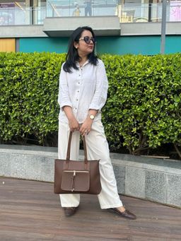 CrossKulture - Shoulder Tote Bag for Work and Shopping Brown