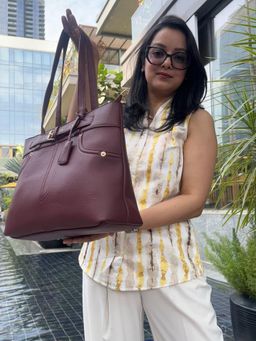 CrossKulture - Shoulder Tote Bag for Work and Shopping Maroon