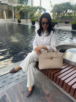 CrossKulture - Shoulder Tote Bag for Work and Shopping Beige