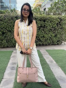 CrossKulture - Shoulder Tote Bag for Work and Shopping Pink