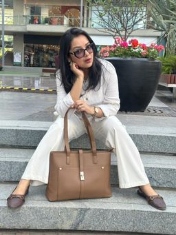 CrossKulture - Shoulder Tote Bag for Work and Shopping Brown