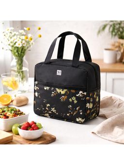 NFI Essentials - Polyester Insulated Lunch Bag For Men, Women, Office, School, College. Black