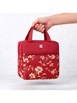 NFI Essentials - Polyester Insulated Lunch Bag For Men, Women, Office, School, College. Red