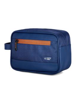 Nasher Miles - Stash Toiletry Kit Cosmetic Bag Travel Accessory For Men And Women (Navy Blue, Brown)