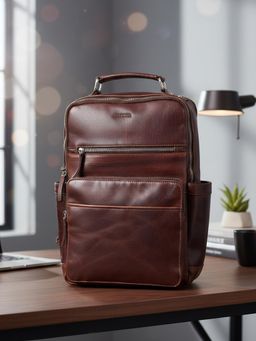 Sassora - Genuine Leather 16.5-Inch Laptop Backpack For Men (L)