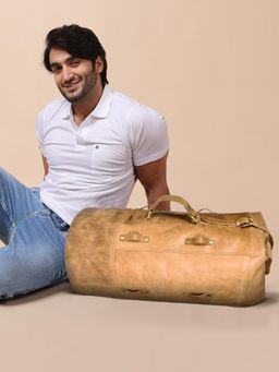 Sassora - Genuine Leather Bikers, Travelers And Military Personnel Duffle Bag (L)