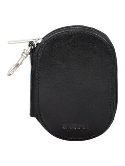 Sassora - Premium Genuine Leather Unisex Oval Shape Multi Key Pouch Black (S)