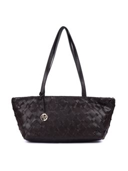 SILVIANO - Caramel Brown Woven Leather Hand Bag