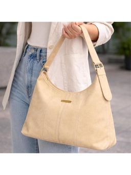 Strutt - Saddle Drift Genuine Leather Beige Tote Bag (M)