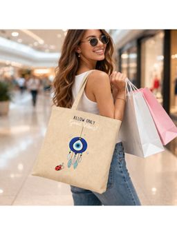 THE PURANI JEANS - Spacious Open Jhola Tote Bag Beige