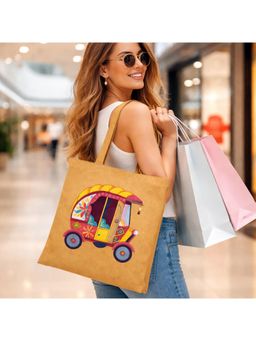 THE PURANI JEANS - Spacious Open Jhola Tote Bag Mustard