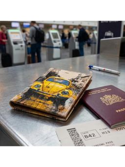 Strutt - Urban Drift Passport Cover - Canvas And Croc-Embossed Leather Travel Wallet (M)
