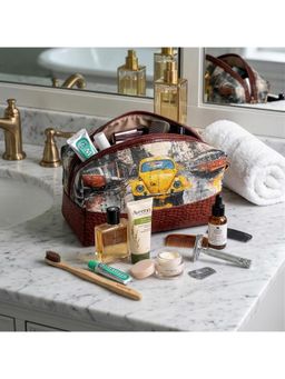 Strutt - Urban Drift Toiletry Kit Pouch - Canvas And Genuine Leather Travel Organizer (M)