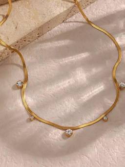 Inaya Accessories - 18KT Snake Chain With Zircons, Avery