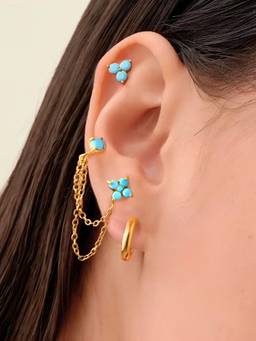 Inaya Accessories - 18Kt Gold Plated Zircon Studded Moon Charm Pendant Necklace Luna
