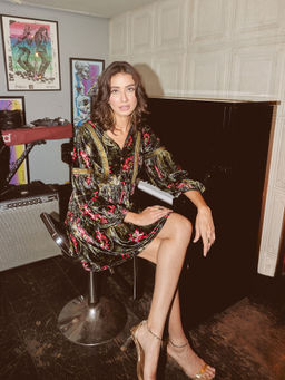 MIRIPRET - Kuno Black Floral Printed Mini Dress