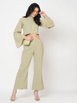 MISH - Green Short Top And Pants (Set of 2)