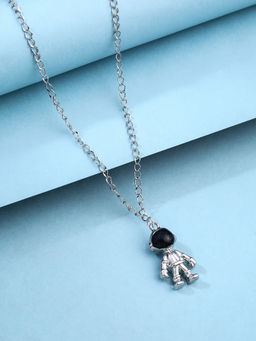 VIRAASI - Unisex Silver-Plated Astronaut Pendant with Chain Necklace