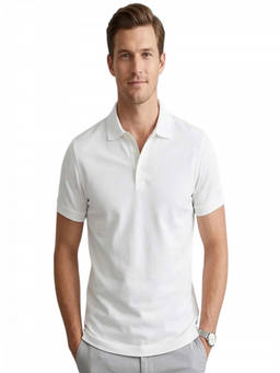 J.Crew - White Cotton Blend Polo T-Shirt