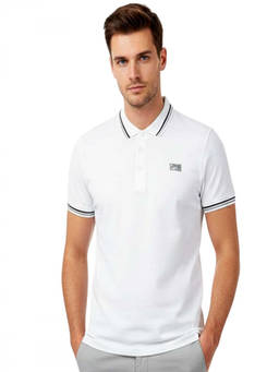 Cavalli Class - White Contrasting Logo Print Polo T-Shirt (2XL)