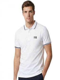 Cavalli Class - Grey Striped Logo Polo T-Shirt (2XL)