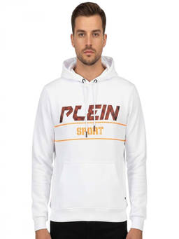 Plein Sport - White Printed Logo Hoodie (2XL)
