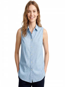 J.Crew - Light Blue Sleeveless Cotton Shirt
