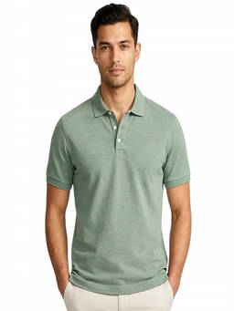 J.Crew - Laurel Green Cotton Blend Polo T-Shirt (M)