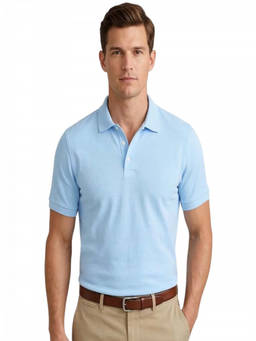 J.Crew - Light Blue Cotton Blend Polo T-Shirt