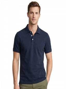 J.Crew - Navy Cotton Blend Polo T-Shirt