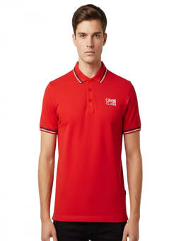 Cavalli Class - Red Contrasting Logo Print Polo T-Shirt