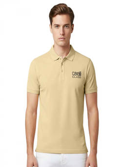 Cavalli Class - Beige Logo Polo T-Shirt