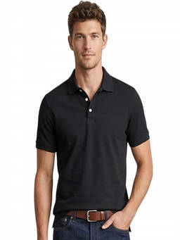 J.Crew - Black Cotton Blend Polo T-Shirt