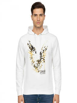 Cavalli Class - White Graphic Logo Print Hoodie (3XL)