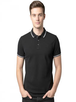 Cavalli Class - Black Embroidered Logo Polo T-Shirt (XL)