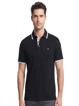 Michael Kors - Black Shirt Collar Polo T-Shirt