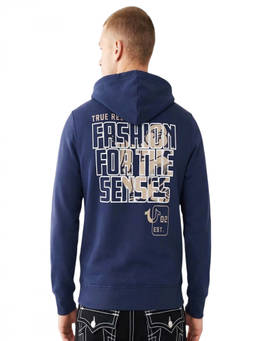 True Religion - Navy Blue Zip Up Hoodie