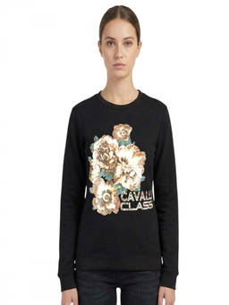Cavalli Class - Black Logo Print Sweatshirt (XS)