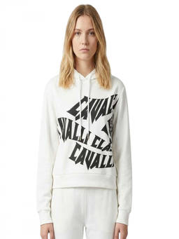 Cavalli Class - White Logo Print Hoodie