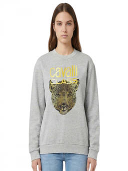 Cavalli Class - Grey Print Logo Sweatshirt