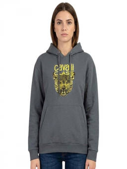 Cavalli Class - Grey Logo Print Hoodie
