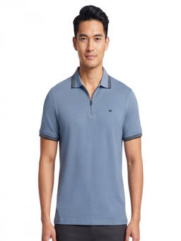 Michael Kors - Blue Shirt Collar Polo T-Shirt