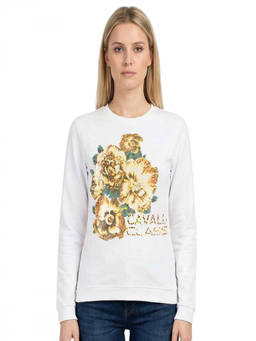 Cavalli Class - White Graphic Logo Print Hoodie